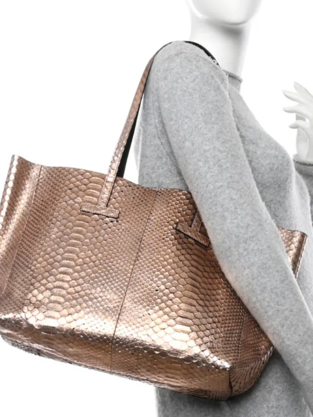Tom Ford Metallic Snakeskin T Tote